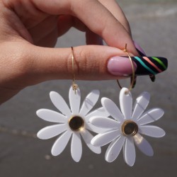 Pendiente Metacrilato Margarita Blanca