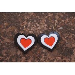 Pendiente Corazón Tricolor