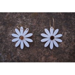 Pendiente Metacrilato Margarita Blanca