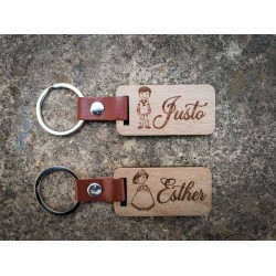 Llavero Recangular Madera