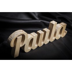 Nombre en madera, Paula