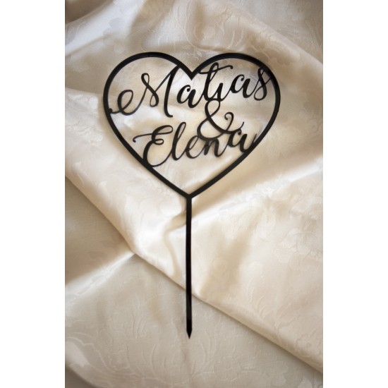 Topper Metacrilaco Corazón