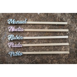 Lápiz personalizo con nombre en madera