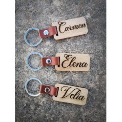 Llavero Recangular Madera