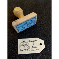 Sello Amor pinguino 4,2x5,8cm