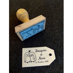 Sello Amor pinguino 4,2x5,8cm