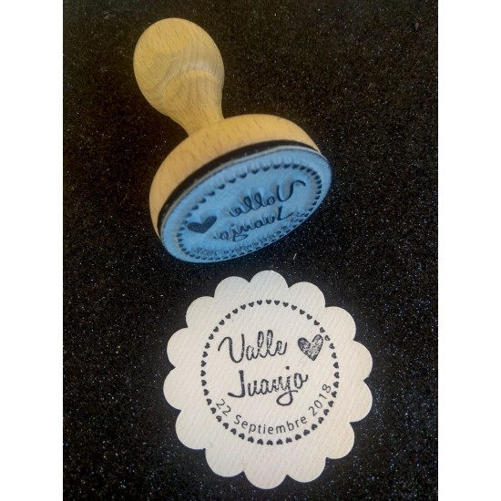 Sello circulo de corazones 4,5 cm de diámetro