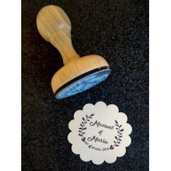 Sello ramas corazón 4,5 cm de diámetro