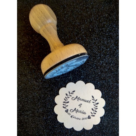 Sello ramas corazón 4,5 cm de diámetro