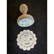 Sello Boda avión corazón