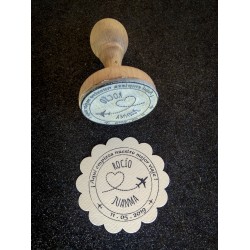 Sello Boda avión corazón