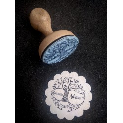 Sello Boda árbol corazones