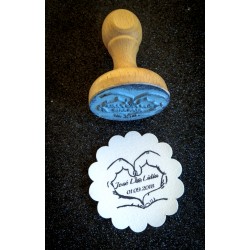 Sello Boda corazón dedos