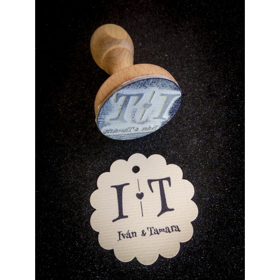 Sello Boda Iniciales corazón