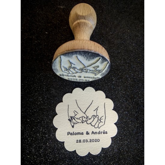 Sello Boda meñiques entrelazados