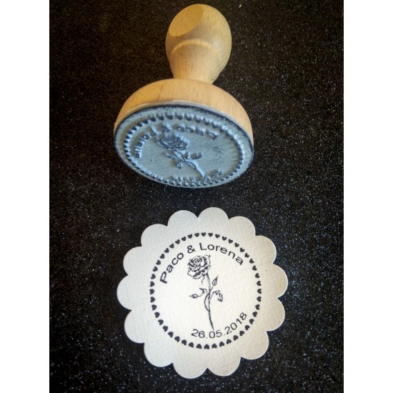 Sello Boda rosa espinas