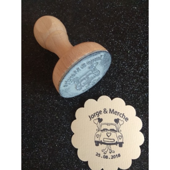 Sello Boda Coche Novios
