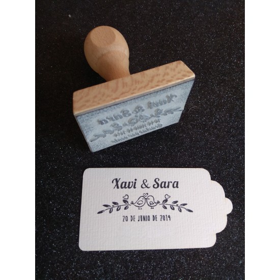 Sello Boda Pajaritos con rama